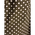 Talbots Stretch Geometric Print Button Front Shirt Women Size 14 Olive White Photo 2