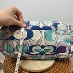 Coach Kyra Scarf Print C Signature Tote Bag Purple Blue Vintage Geometric Medium Photo 2