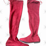 Nature Breeze  Burgundy Over-the-Knee Boots Photo 0