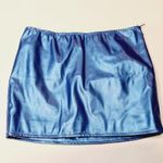 superdown Monica Faux Leather Skirt in Blue Metallic Photo 0