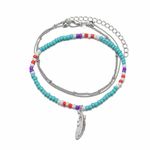 New Boho Beachy Festival Vibe Adjustable Size Feather Charm Anklets Multiple Photo 2