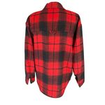 No Boundaries Juniors 3-5 red and black plaid flannel button down shirt shacket Photo 3