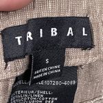 Tribal Pants Womens Small Beige Linen Blend Cropped Button Pocket Relaxed Fit Photo 2