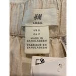 NWT H&M Linen Blend Cropped Wide Leg Pants Cream Beige Women Small White Spring Tan Photo 3