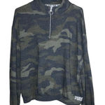 PINK Victoria Secret Camouflage Half Zip Sweater Large #759 Green Photo 0