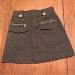 Derek Lam 10 Crosby Trix Gold Buttons High-Waisted Utility Skirt Army Green Sz 4 Photo 5