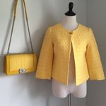NWOT Yellow Cropped Sleeve Print Blazer Jackie O sz XS Photo 1
