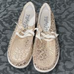 Gypsy Jazz size 10 rose gold animal print slip on shoes with laces new w/out box Tan Photo 11