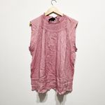 Anthropologie NEW Cotton Smocked Stretch Sleeveless Tie Back Ruffle Lace Blouse Photo 0