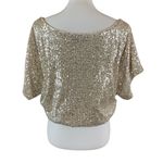 Aakaa  Gold Sequin Party‎ Top M Glam Dolman Sleeve Sparkle Holiday Blouse Photo 1