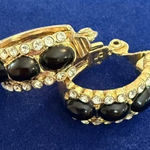 Source Unknown Navy and gold Clip On Earrings Photo 0