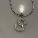 Sterling silver NWT 18” chain with rhinestone initial S Photo 1