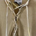 Chaser Marigold LACE UP HI LO RIB TEE Bohemian Women’s Short Sleeves Top SZ M Photo 9