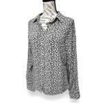 Mango MNG by Green Floral Button Down Top Long Sleeve Cottagecore Academia Sz 8 Photo 4