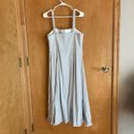 Club Monaco Club‎ Monaco Blue/white Stripe Linen Blend Midi Dress Size 10 Photo 7