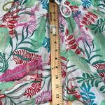 Cynthia Rowley  sz small 100% linen floral pants elastic waist string tie pockets Photo 6