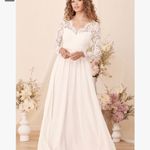Lulus Lulu’s Forever Starts Tonight White Lace Long Sleeve Maxi Wedding Bridal Dress Photo 1