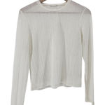 Reformation  White Long Sleeve Ribbed Knit Top Casual Basic‎ Blouse Shirt XL Photo 0