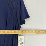 Rewind NWT  Short Sleeve Lace Blouse XL Blue Photo 5