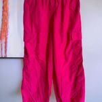 Full Tilt  Womens Pants Sz M Hot Pink Parachute Cargo Crinkle Nylon Toggle Photo 6