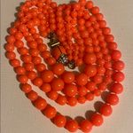 J.Crew  4 strand orange neon ladybug statement necklace Photo 3