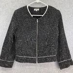 Barney’s New York Barneys New York Women's Blazer Jacket Vintage Full Zip Tweed Size 6 Black White Photo 0