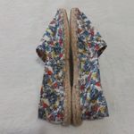 Soludos Multicolored Floral Leaf Print Canvas Jute Slip On Flat Espadrilles Photo 4