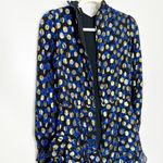 Saloni Womens Isa Ruffle Dress Knee Length Silk Velvet Polka Dots Black Size 0 Photo 4