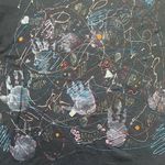 Screen Stars Vintage 90's Black Custom Splatter Paint Single Stitch Shirt XL Art Photo 2
