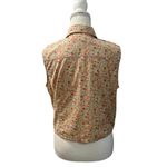 Lauren Ralph Lauren 60s 70s Floral Cottage Core Bohemian Tie Waist Crop Top Yellow Size 12 Photo 6