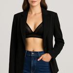 Urban Outfitters  Black Sheer Glitter Mesh Bralette Women’s M – Goth Grunge 90s Photo 0