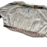 Free People Galina Top White Boho Bubble Sheer Embroidered Floral M Medium Crop Photo 12