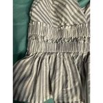 EXPRESS  Striped Tank Top Cropped Babydoll Umpire Gray White Adjustable Straps Photo 1