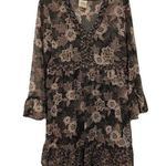 Knox Rose  Womens Multicolor Floral Print V Neck Flutter Hem Shift Dress Photo 0
