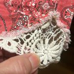 No Boundaries Low Rise Red Paisley Shorts Lace Hem Photo 8