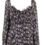 143 Story By Line Up Sz M Floral Maxi Brown Lavendor Front Slit Dress Photo 3