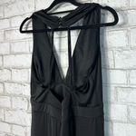 Lulus  Dress Tenth Avenue Ruched Halter Neck Gown Formal Maxi Strappy Black M Photo 8