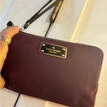 Kate Spade  Gala burgundy Nylon Double Zippered Wristlet Photo 6