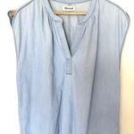 Madewell Blouse Womens Size Medium Light Wash Denim Popover Photo 1