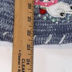 Womens M Holiday Christmas Vest Polar Bear Embroidered Sequined Cottage Festive Blue Size M Photo 9