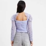 French Connection French Connection Edrea Tulle Top NWT size 12 in Cosmic Sky Sheer Cropped Photo 2