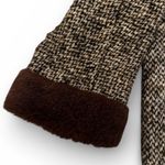 Vintage 1960's Fur Collar Coat | Tweed Wool Outerwear Size XL Photo 8