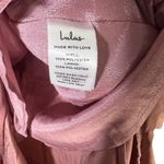 Lulus  Mauve Satin Flutter Sleeve Wrap Midi Dress Photo 4