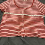 Levi's Striped Red Button-Up Women's Top Photo 4
