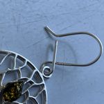Tree Of Life Sterling Silver & Green Baltic Amber Drop Earrings Photo 10