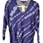 INC Size Petite Med Blue Tie Dye V Photo 0