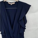 Hutch Jumpsuit Women XS Navy Blue Zia Wide Leg Crop Flutter Shoulder NO BELT Photo 8