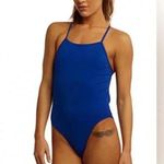 NWOT EQ Viva Swimwear Tie Back Training Swimsuit in Bright Blue Size 38 Photo 0