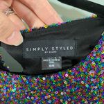 simply styled Women's Multicolor Sequins Short Sleeve Blouse Size M Concert Photo 3