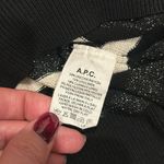 A.P.C Black & Cream Sparkle Striped Crew Neck Long Sleeve Sweater Size Large Photo 1